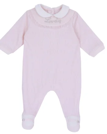 Salopeta bebelusi Chicco din velur, roz, 02792-65MFCI
