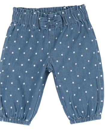 Pantaloni copii Chicco bufanti din denim, Bleu, 55995-66MFCO