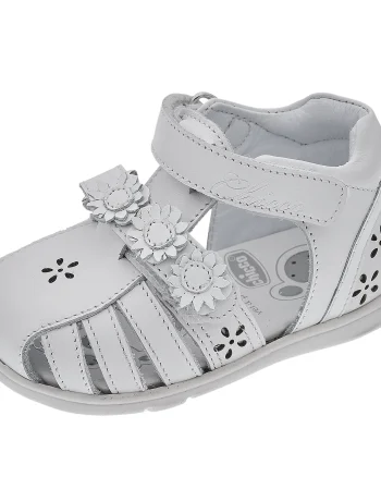 Sandale copii din piele Chicco Gazella, Alb, 71120-66P