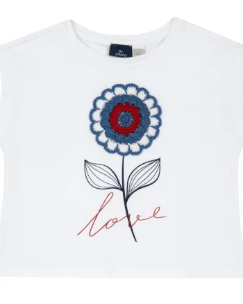 Tricou copii Chicco, alb cu model, 05487-66MC