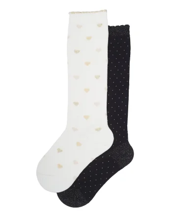 Sosete copii Chicco tri sferturi, alb cu negru, 07882-67MC