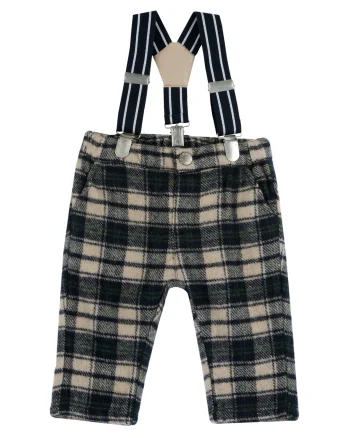 Pantaloni copii Chicco cu bretele, albastru inchis, 07900-67MFCO