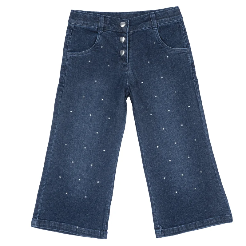 Pantaloni copii Chicco denim cu strasuri, 11807-68MC