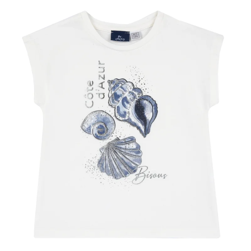 Tricou copii Chicco, alb, 16629-68MC