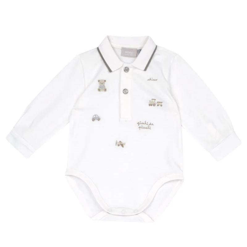 Body bebe Chicco cu broderie, Alb, 00273-69MFCO