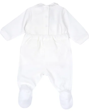 Salopeta bebelusi Chicco din velur, Alb, 00318-69MFCI