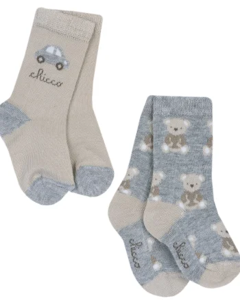 Sosete lungi bebe Chicco, Bej cu model, 00281-69MFCO