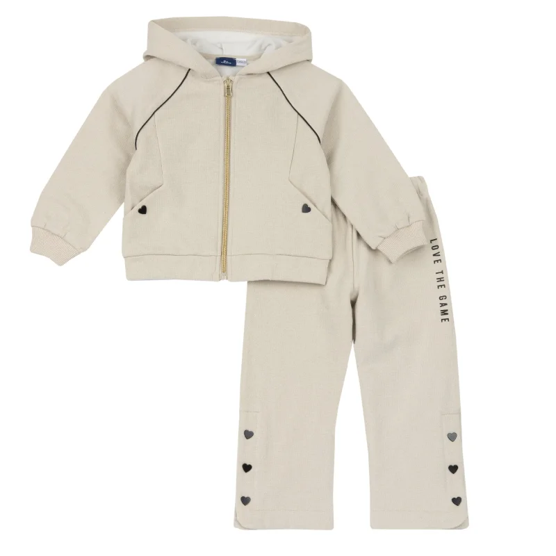 Trening fete Chicco, pantaloni si cardigan, bej, 00833-69MC, 116