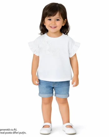 Tricou copii Chicco, Alb cu model, 01577-70MC