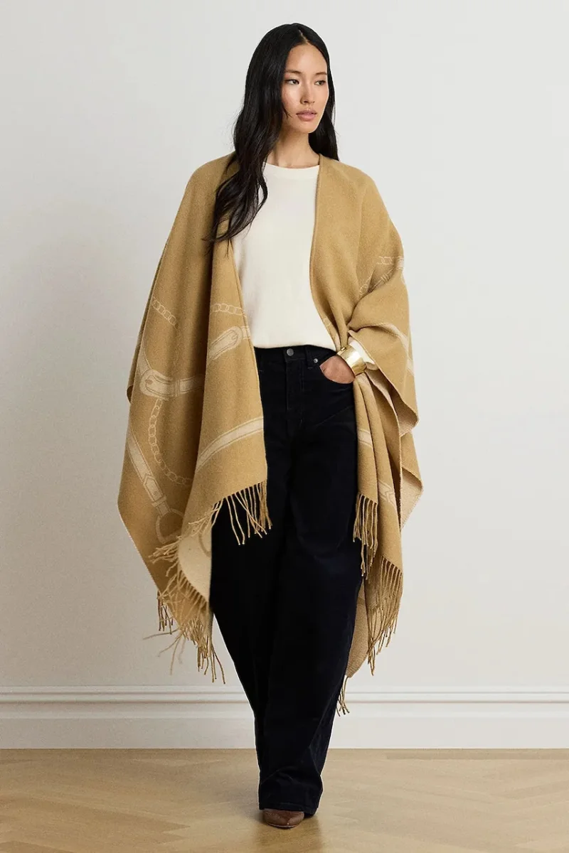 Lauren Ralph Lauren  poncho pentru femei cu lână