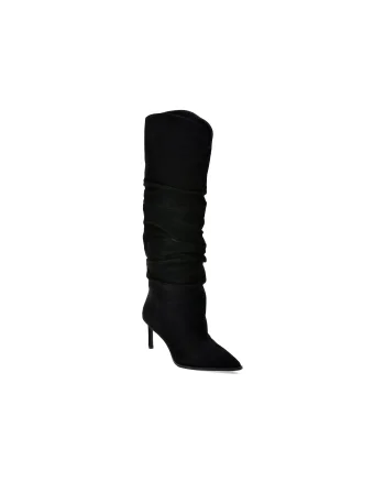 Cizme elegante EPICA negre, 2148BD, din piele intoarsa