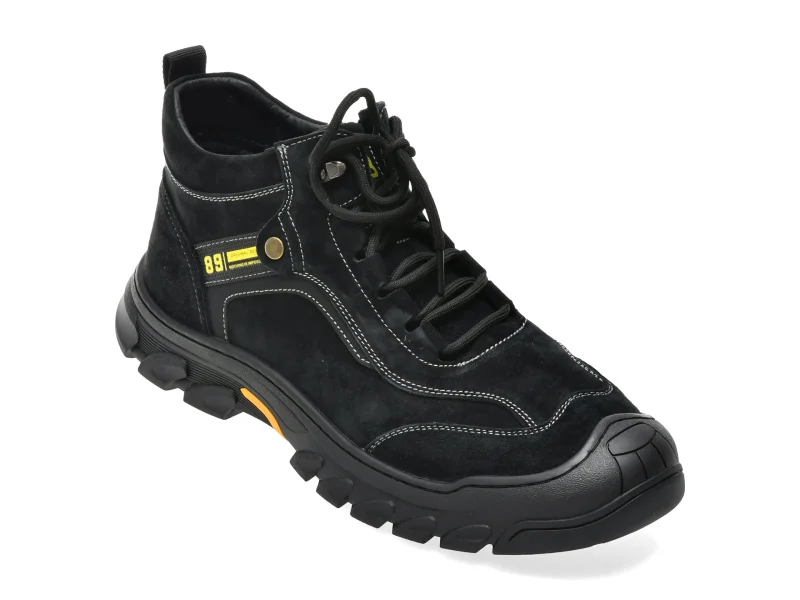 Ghete BITE THE BULLET negre, 68011, din piele naturala