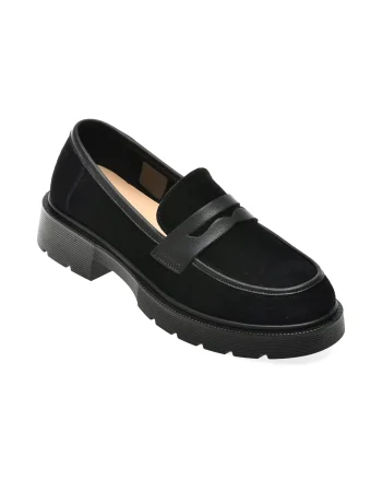 Mocasini EPICA negri, 8996, din piele intoarsa