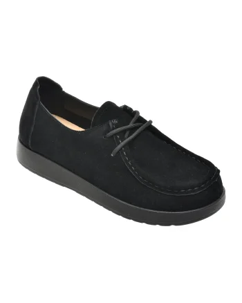 Mocasini IMAGE negri, 1600, din piele intoarsa