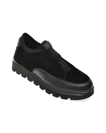 Pantofi GRYXX negri, 13292, din piele intoarsa