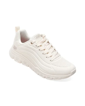 Pantofi sport SKECHERS albi, 117704, din piele ecologica