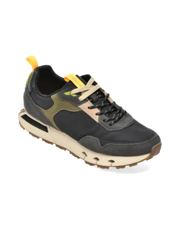 Pantofi sport GRYXX negri, 7183, din material textil si piele naturala