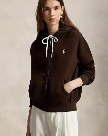 Polo Ralph Lauren  hanorac cu fermoar și glugă pentru femei cu bumbac