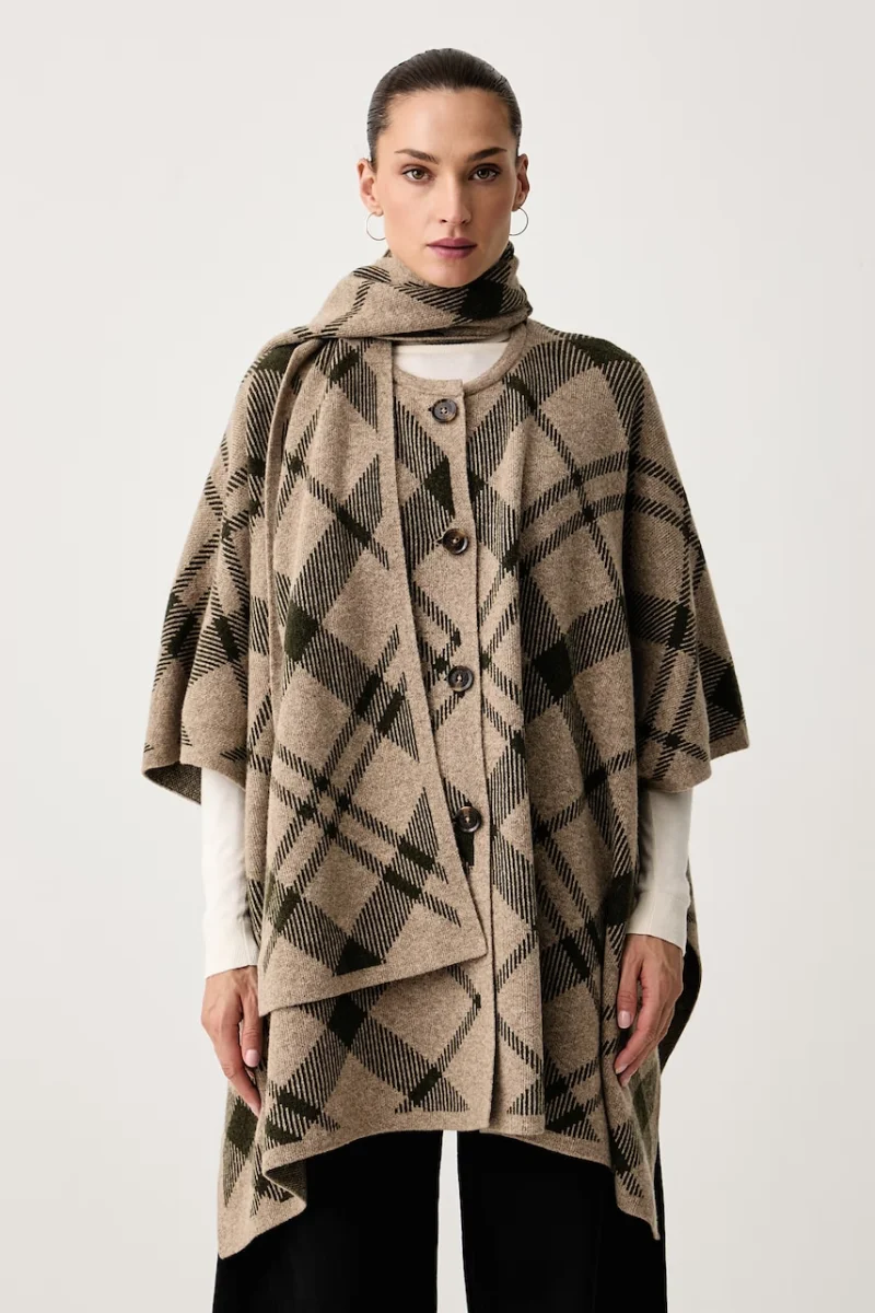Barbour  poncho pentru femei cu lână Vienna