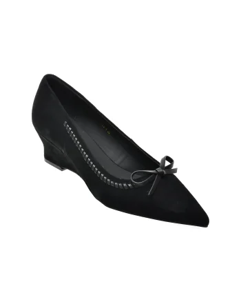 Pantofi eleganti EPICA negri, H628, din piele intoarsa