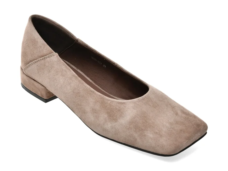 Balerini EPICA gri, H665, din piele intoarsa