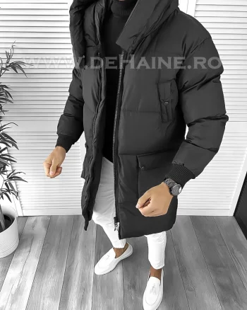 Geaca barbati groasa neagra de iarna 8021
