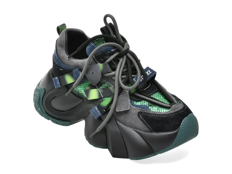Pantofi sport GRYXX negri, 5822, din piele ecologica