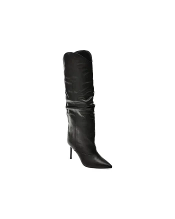 Cizme elegante EPICA negre, H676, din piele naturala