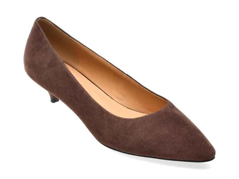 Pantofi eleganti EPICA maro, 8137, din piele intoarsa