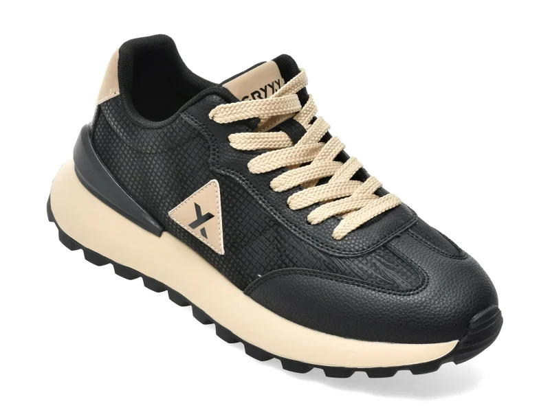 Pantofi sport GRYXX negri, 77056, din piele ecologica