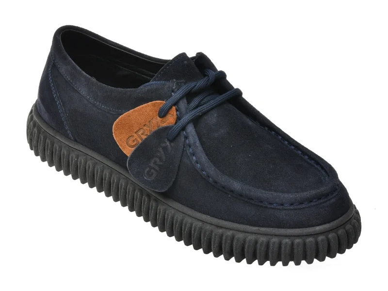 Mocasini GRYXX bleumarin, 2204747, din piele intoarsa