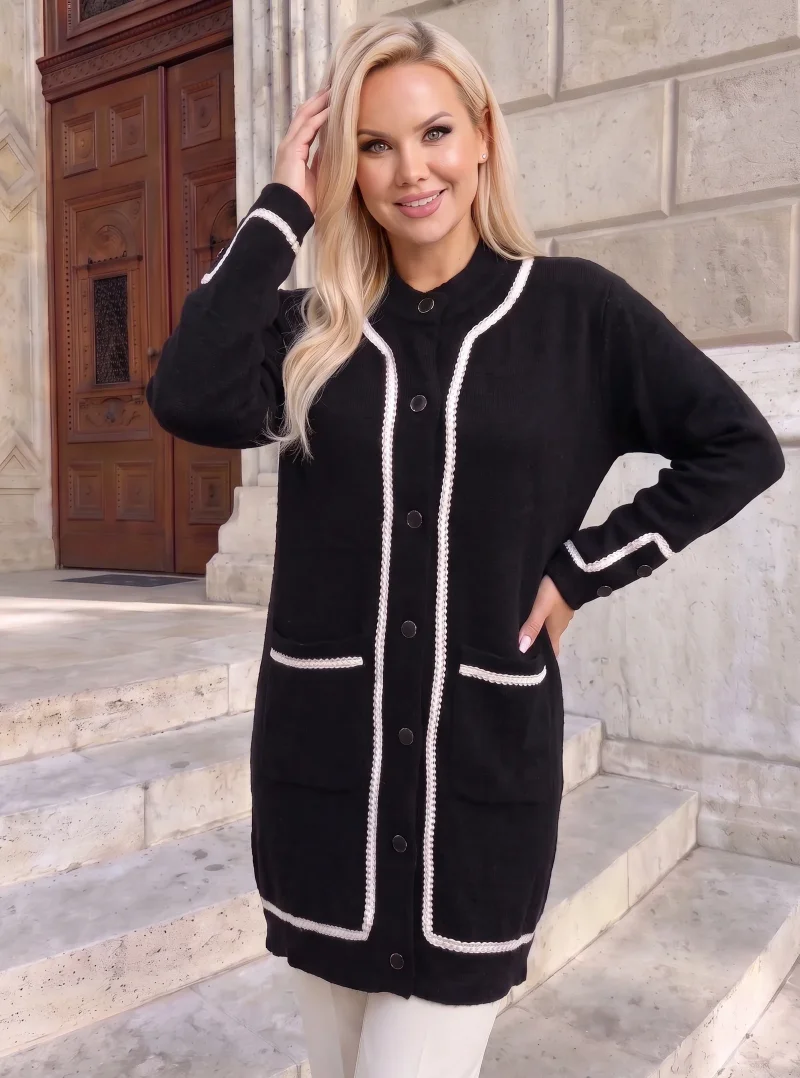 Cardigan lung elegant din tricot...