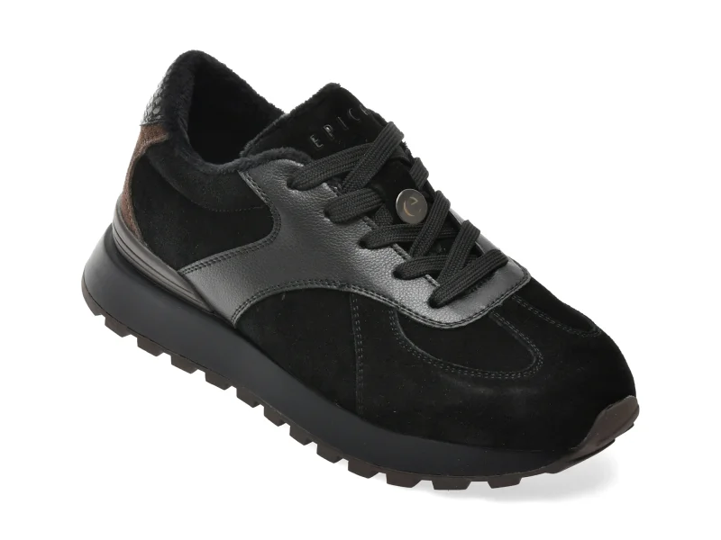 Pantofi sport EPICA negri, 82800, din piele intoarsa