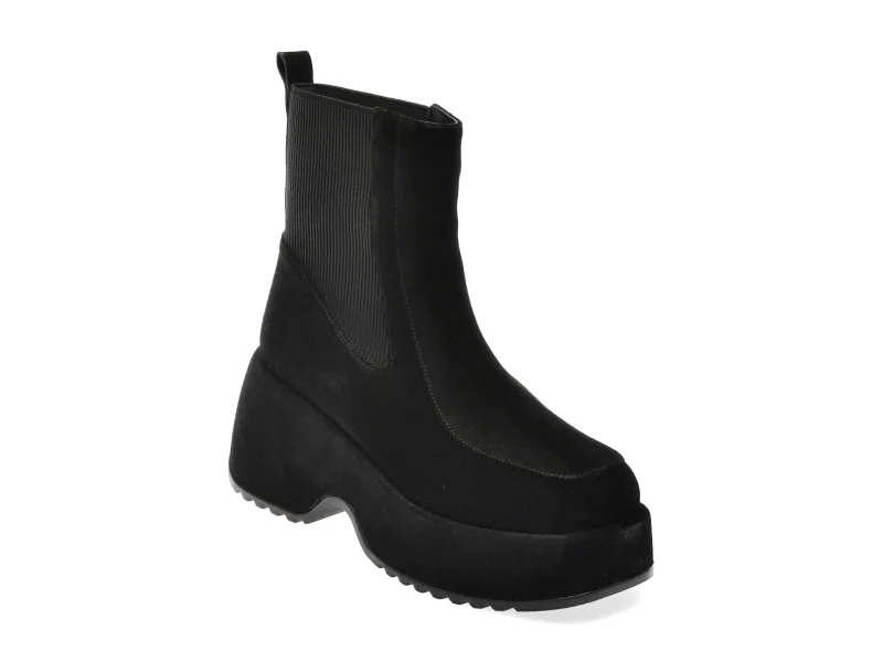 Ghete EPICA negre, 3701237, din piele intoarsa