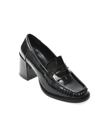 Mocasini EPICA negri, 1754243, din piele naturala lacuita