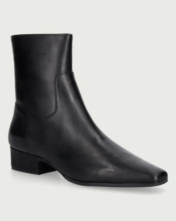 Nokwol  botine pentru femei din piele Dusty Black Leather