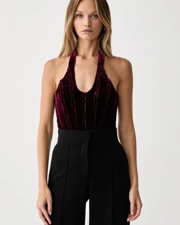 Bardot  body pentru femei din velur TREY