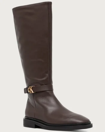 Calvin Klein  cizme pentru femei din piele SQUARE HIGH BOOT LTH MG HDW