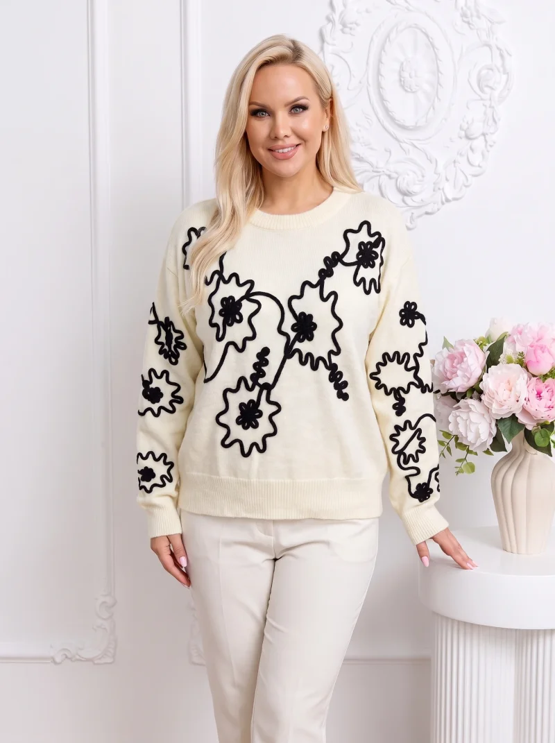 Pulover elegant din tricot fin c...