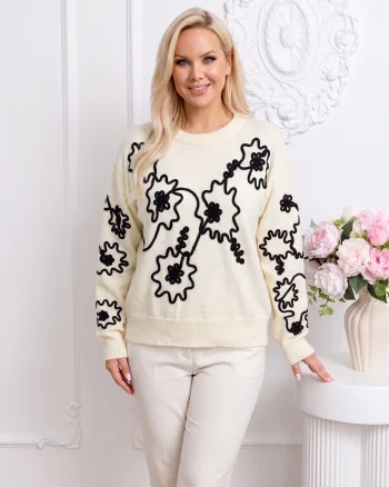 Pulover elegant din tricot fin c...