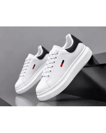 Adidasi barbati casual albi cu negru 6623