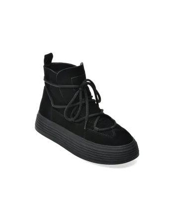 Ghete GRYXX negre, F005S, din piele intoarsa