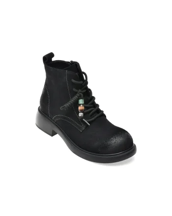 Ghete GRYXX negre, 8132, din piele intoarsa