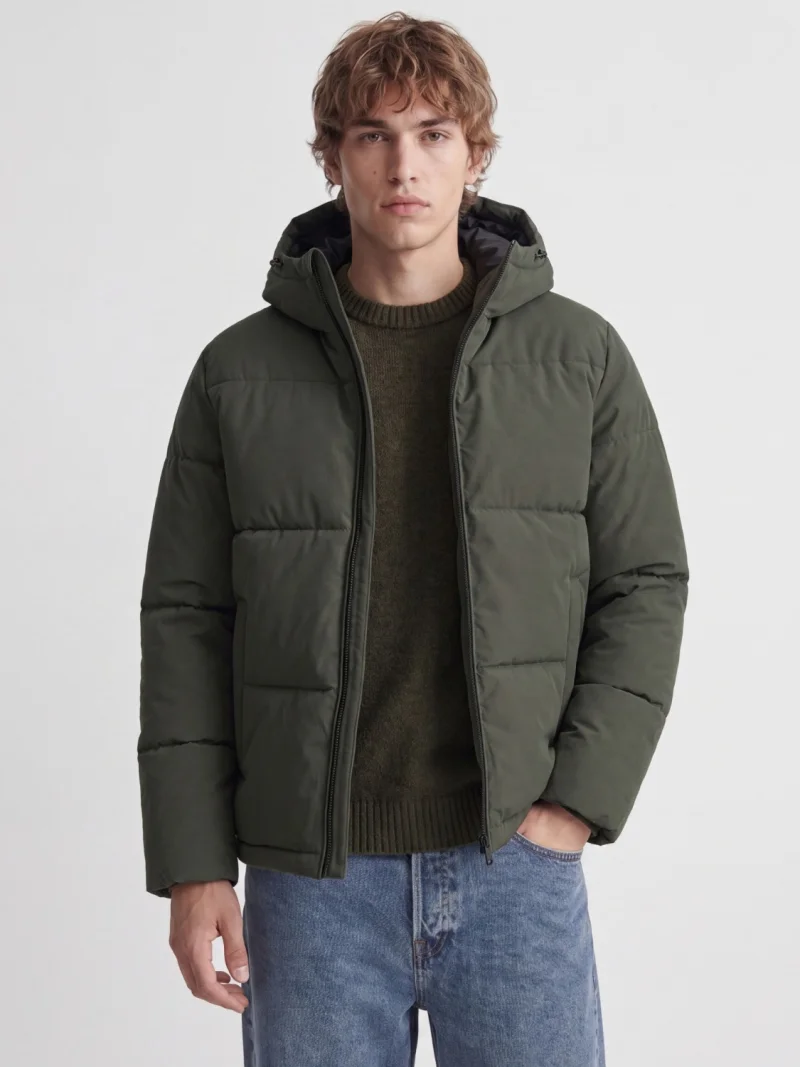 Jack & Jones Geaca barbati, cu gluga, Regular fit, JJGALAXY, Verde inchis (SELECTATI MARIMEA: S)