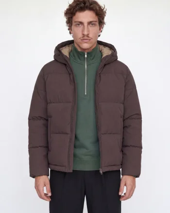 Jack & Jones Geaca barbati, cu gluga, Regular fit, JJGALAXY, Maro inchis (SELECTATI MARIMEA: S)