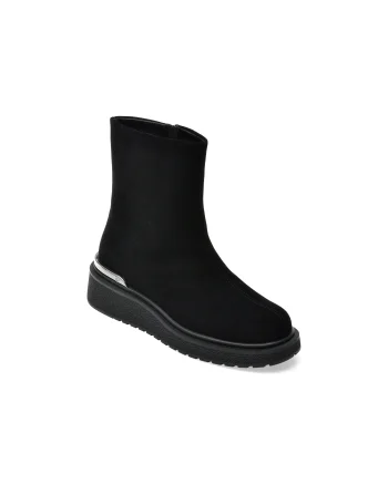 Ghete IMAGE negre, H275M, din piele intoarsa