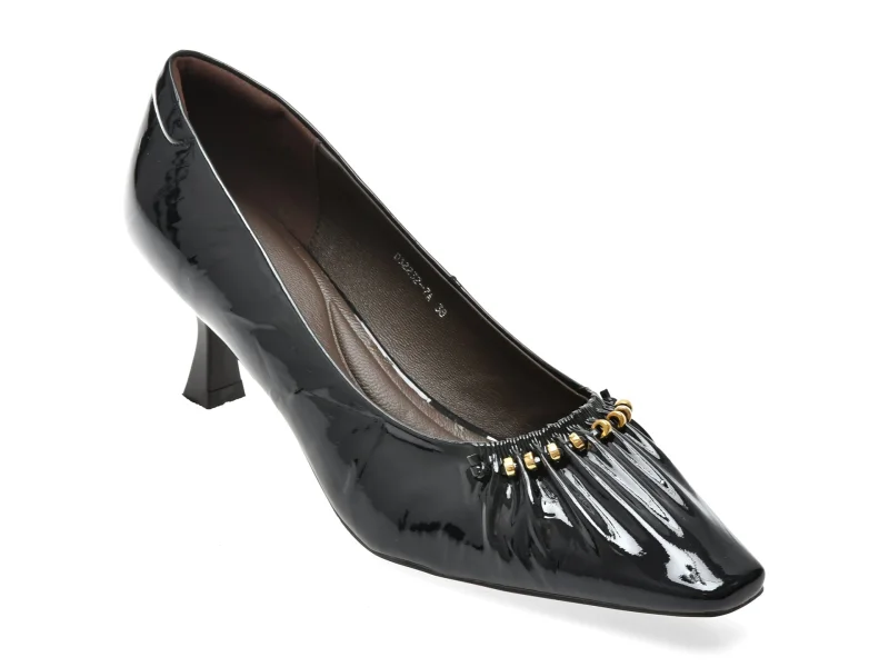 Pantofi eleganti EPICA negri, 32232, din piele naturala lacuita