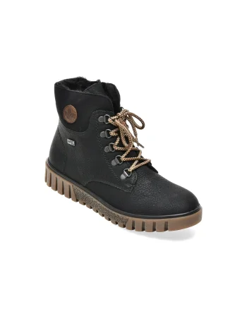 Ghete RIEKER negre, Y3433, din piele ecologica