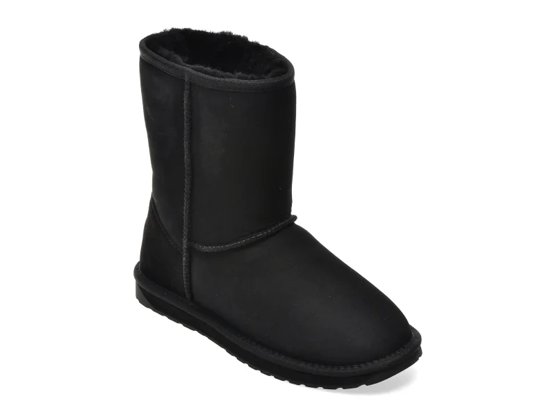 Ghete EMU negre, PLATINUM STINGER, din piele intoarsa