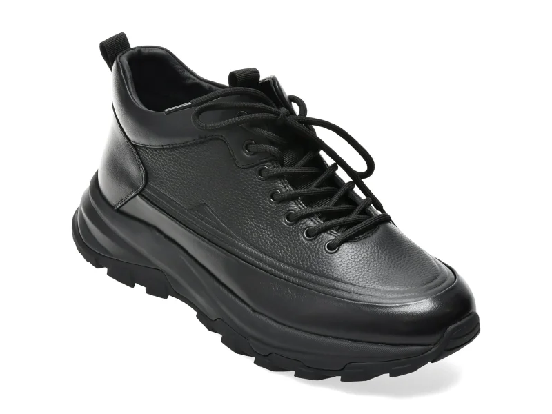 Ghete EPICA negre, 690067, din piele naturala